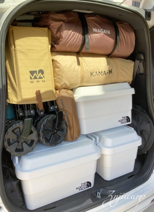 キャンプ道具車載