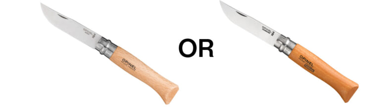 OPINEL(オピネル)ナイフのステンレスとカーボンの違い