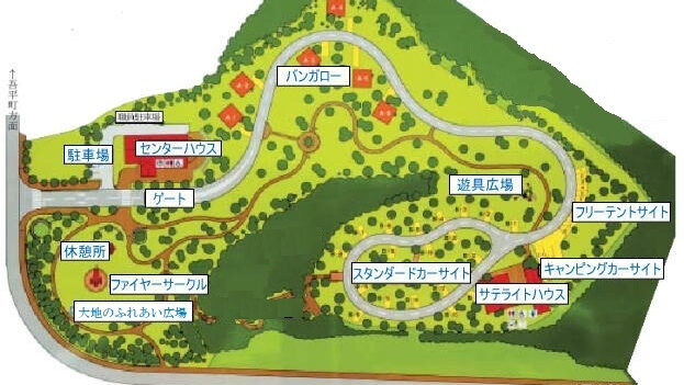 大隅広域公園キャンプ場施設案内図