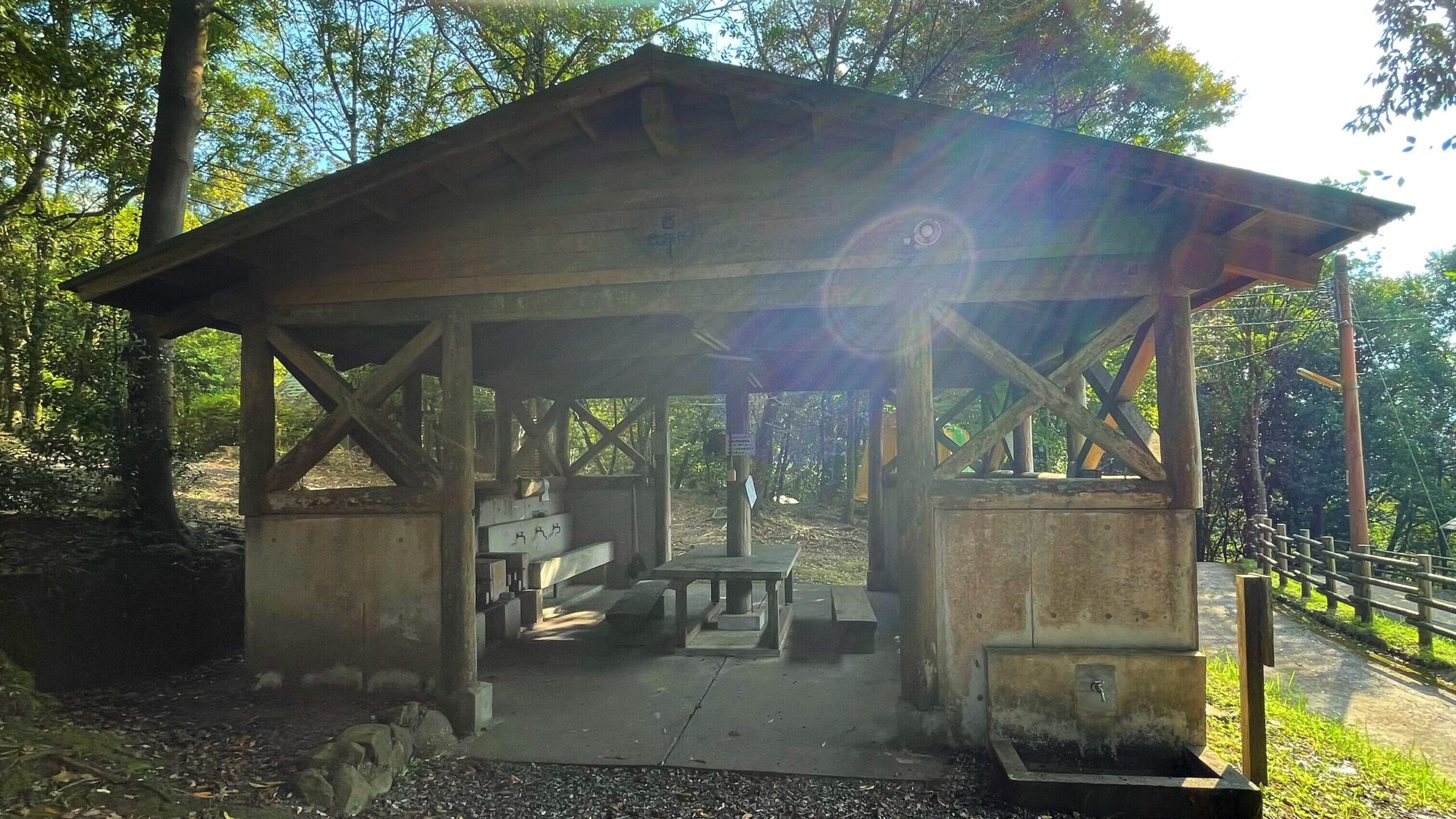 花房峡憩いの森キャンプ場にある炊飯所