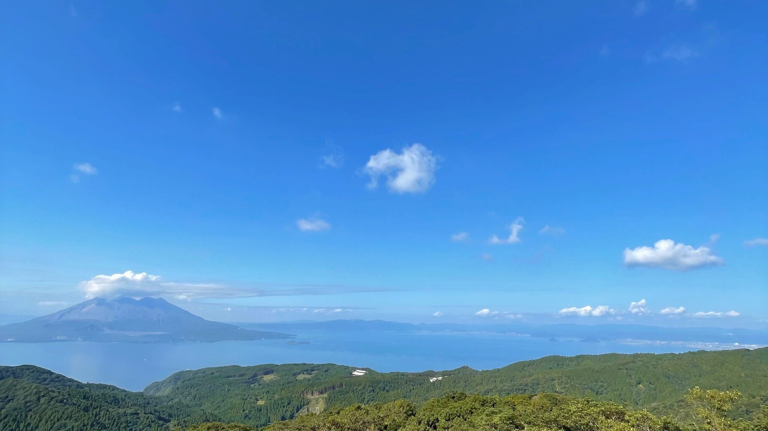 輝北うわば公園キャンプ場から見た桜島